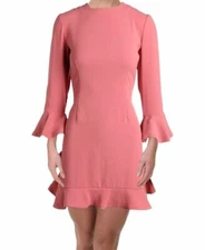 $499 Jill Jill Stuart Womens Pink Bell-Sleeve Scalloped Mini Sheath Dress Size 6