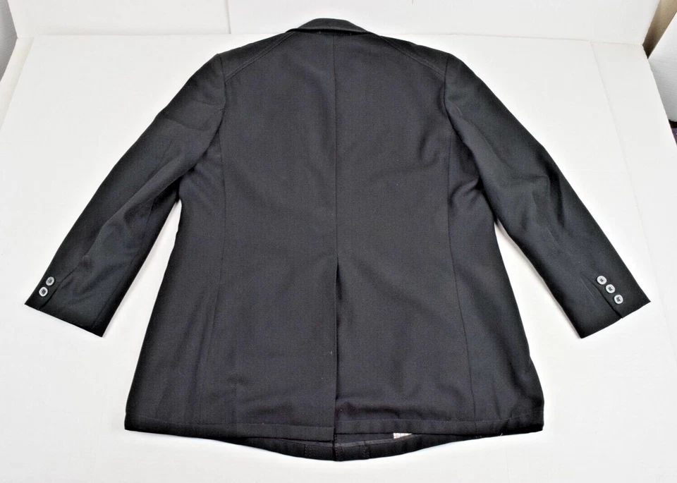 Chaqueta De Colección Garrison Park Talla M/L Años 60 Cuello Negro 2 Solapas Bolsillo Color Forrado Foto 2 de 4