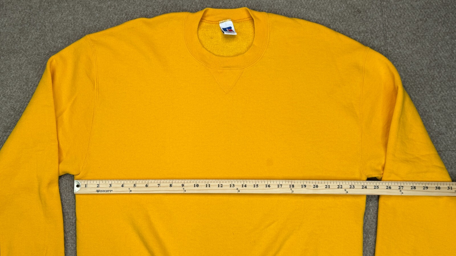 Russel Athletic Men's Vintage Yellow V Stitch Long Sleeve Sweatshirt Size XLT