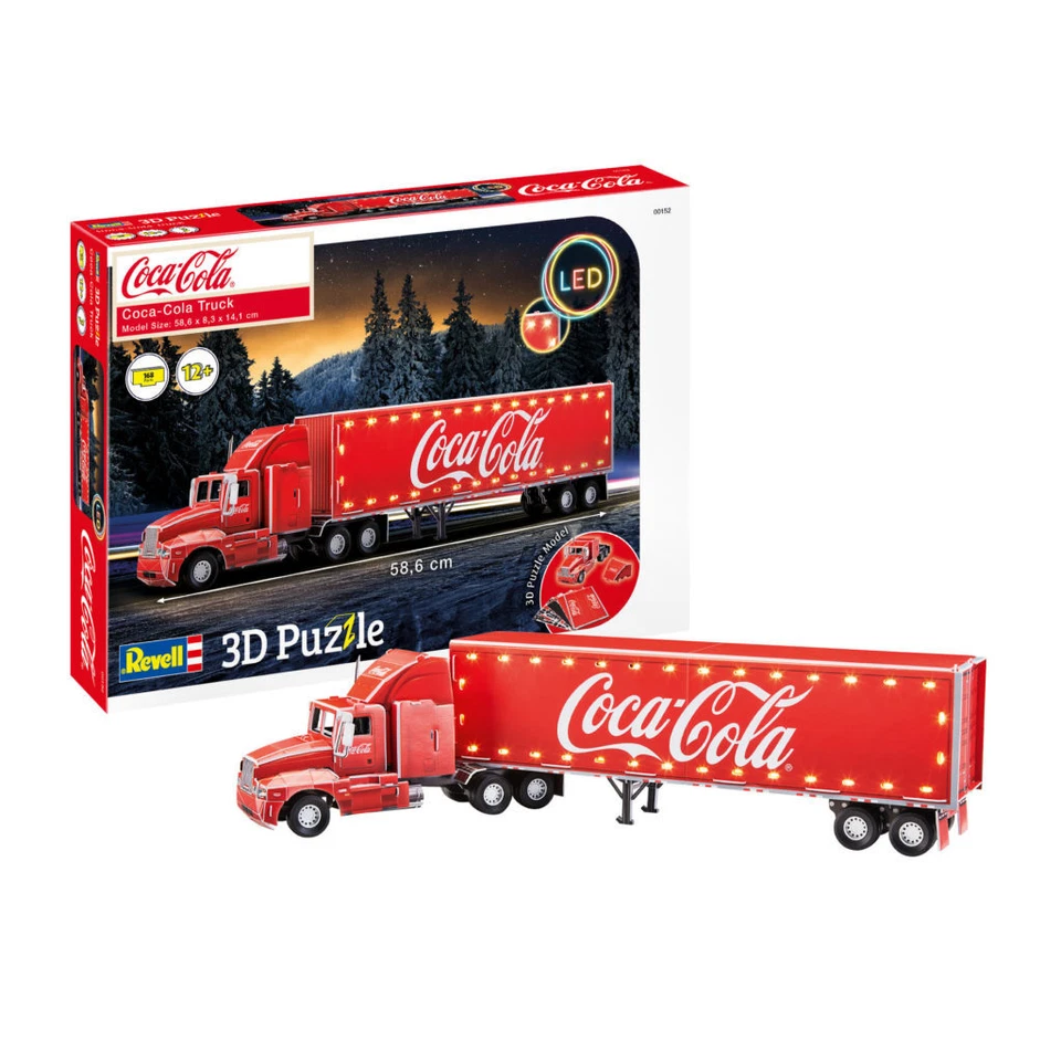 3D Puzzle Coca-Cola Truck LED Edition 59cm Weihnachtstruck CocaCola Revell 00152