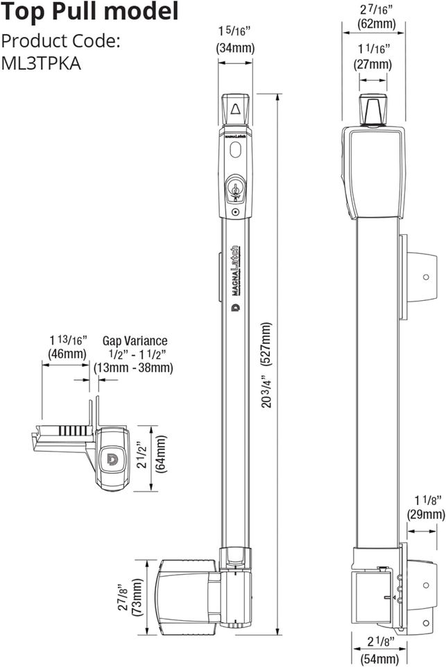 Pool Safety Magna Latch Gate Latch N346210, Top Pull Child Proof Gate