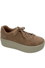 Martha Stewart x Skechers Suede Lace-Up Sneakers Plateau Roses