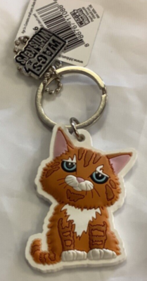 New Wags Whiskers Ginger cat keyring