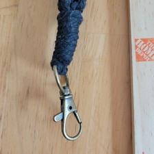 Black Macrame Wristlet Keychain