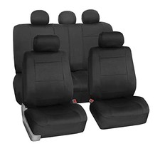 BLACK - FH GROUP CAR SEAT COVERS FULL SET NEOPRENE UNIVERSAL FIT FB083BLACK115