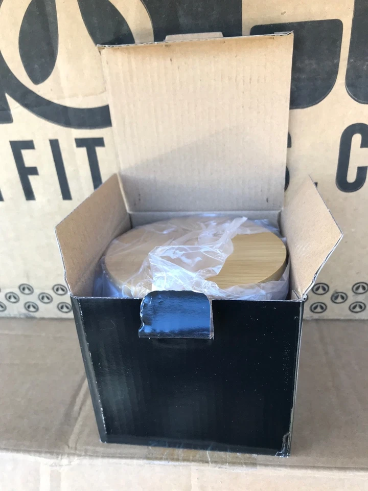 16oz Ceramic Sublimation Candle Jars / Storage Jar with Bamboo Lids - Case of 23 - Image 3 of 4