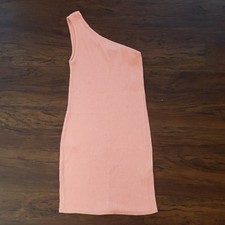 Urban Outfitters Y2K Neon Coral Party Chic Beach One Shoulder Dress Size XS