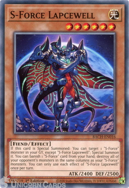 BACH-EN016 S-Force Lapcewell Common 1st Edition Mint YuGiOh Card