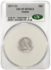 1877 CC Seated Liberty Dime CAC XF Details