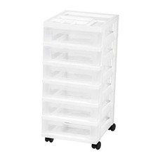 IRIS USA MC Plastic Storage Drawer, 6, White 6 Drawer