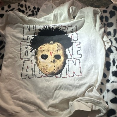 Never Broke Again Jason Graphic White Cotton Pullover Hoodie Men s Long Sleeve