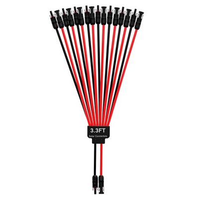 Solar Connectors for 8 Solar Panels,Tool-Free Solar Panel Splitter,3.3 Ft Sol...