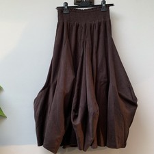 Mistral Airy Fairy Cord Midi Skirt UK 10 Brown Draped Lagenlook NEW RRP £64.99