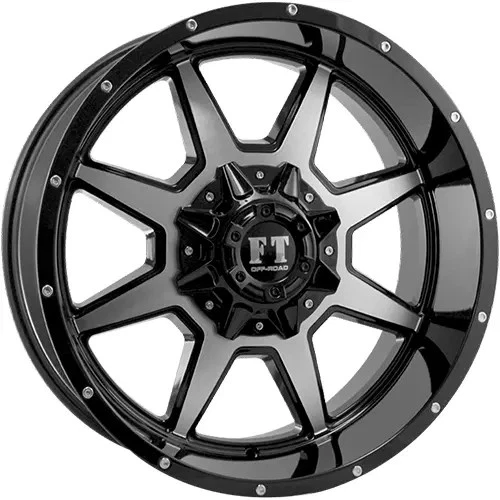 18x9 Machined Black Wheel Full Throttle FT-2 6x4.5 6x5.5 0 - Image 2 of 3