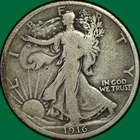 1916 Walking Liberty Half Dollar Choice Very Good VG+ Coin #40248