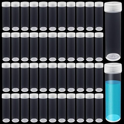 50 Pieces 7 ML Plastic Vials with Screw Caps Lab Sample Lids... 
