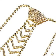 Cool Pre-Tied Sparkly Rhinestones Necklace for Disco House Cocktails Parties