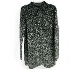 Pure Jill J Jill Womens Sweater Dress Small Cotton Blend Black White Long Sleeve