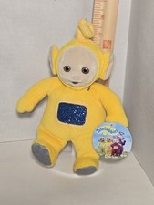 Vintage 1998 EDEN Teletubbies Yellow La La Plush Stuffed Toy 8" Flocked Face NWT