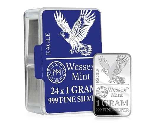 NEW 1g .999 Fine Silver Eagle Bar 1 Gram Bar - The Wessex Mint