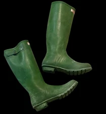 Hunter Uniroyal Wellington Boots Original Tall Army Green vintage Wellies UK 9