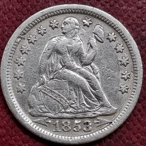 1853 Seated Liberty Dime 10c XF #98716