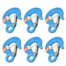 6 National Hardware Forged Steel Blue 5/16" Eye Slip Hooks With Latch N265-512