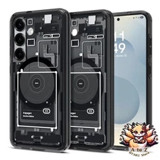 NEW Spigen Galaxy S25 Case Magfit Compatible Clear with Strap Hole Military