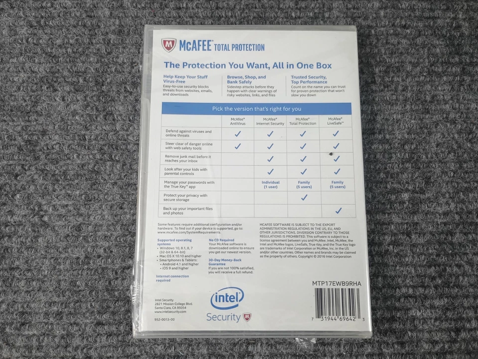 McAFEE Antivirus Total Protection 2017 (3 Devices) Windows 10 Android - Image 2 of 4