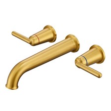 Wall Mount Tub Filler Long Spout Reach Faucet with Rough-in Valve High Flow 2...