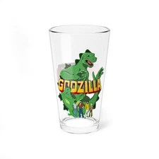Godzilla Pint Glass, 16oz - Godzooky - Hanna-Barbera Cartoon Series - Toho
