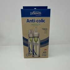 Dr. Brown  s Glass Baby Bottles 8oz 2 Pack Anti-Colic Narrow BPA-Free NEW Sealed
