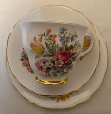 Dorchester, Fine Bone China Trio,  Flower design,