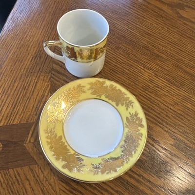 SAJI Japan Fine China Demitasse/Espresso Cup & Saucer Set White