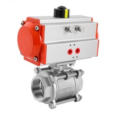 Pneumatic Air Actuated Stainless Ball Valve 2" Inch Double Acting Sanitary Valve