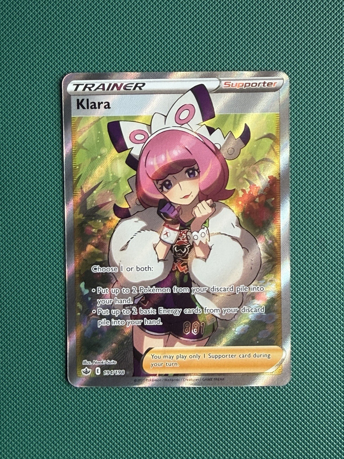 Klara 194/198 Full Art Ultra Rare - SWSH06: Chilling Reign (SWSH06) NM Near Mint