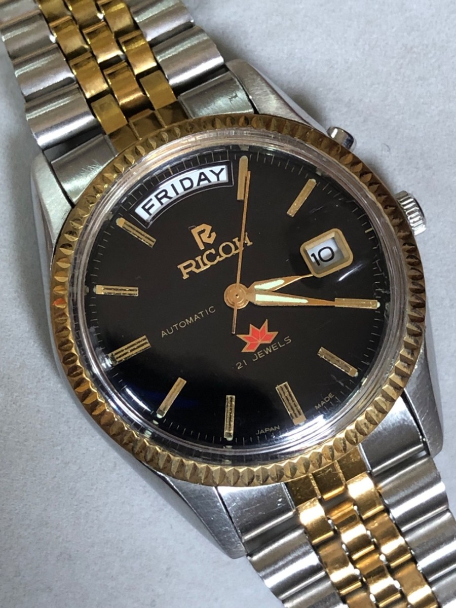 Vintage Ricoh President Day-Date Automatic 21 Jewels Japan Men's