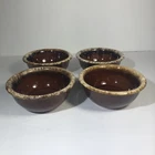 Hull Pottery Brown Drip Glaze 5.25” Set Of 4 Fruit Cereal Bowls