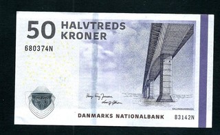 Denmark (P65g) 50 Kroner 2014 VF
