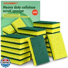 POWOBEST 24 Pack Heavy Duty Scrub Sponges,Multi-Purpose Kitchen Sponge, Effic