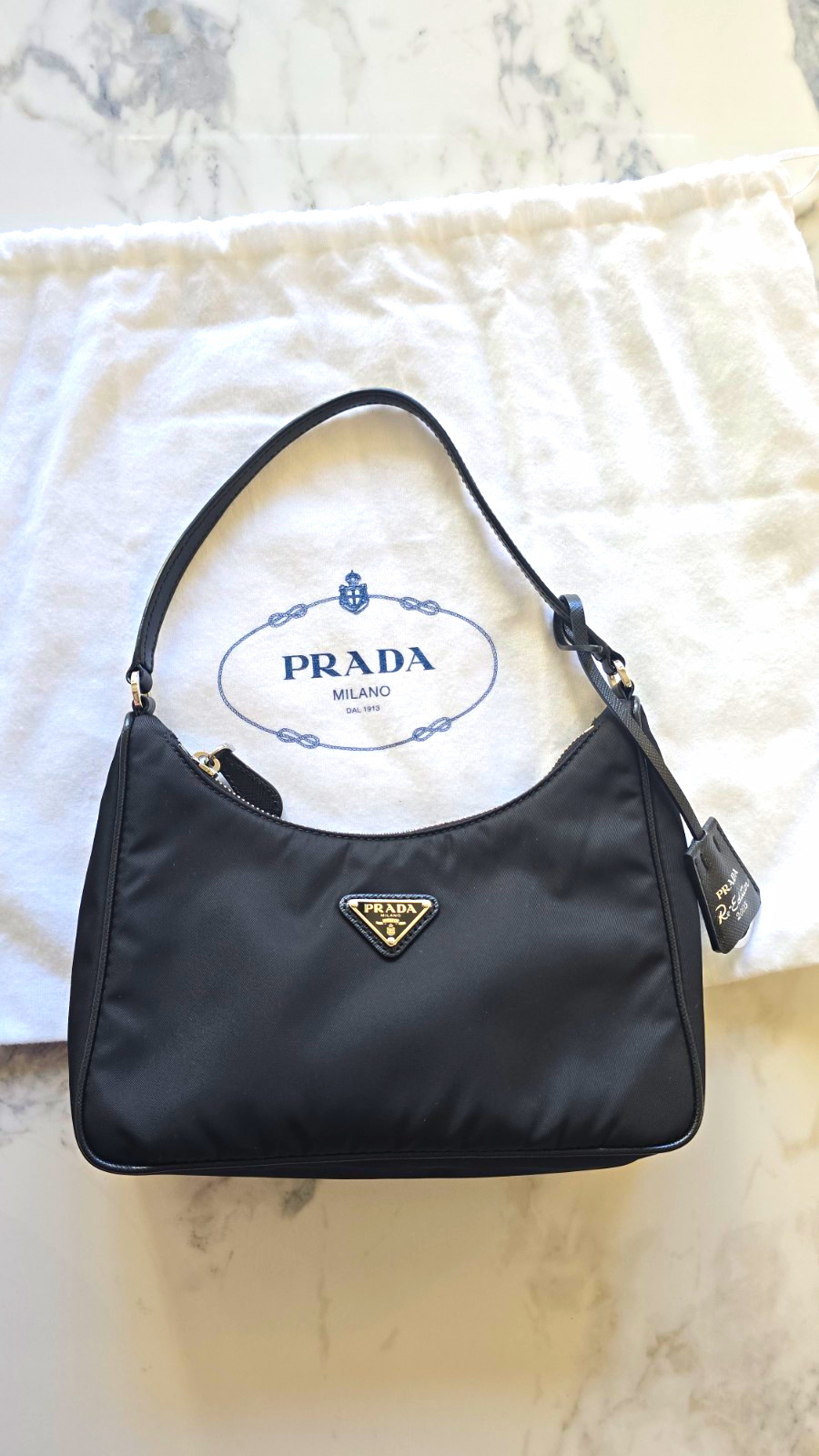 Prada Re-edition 2005 Black Nylon Shoulder Bag