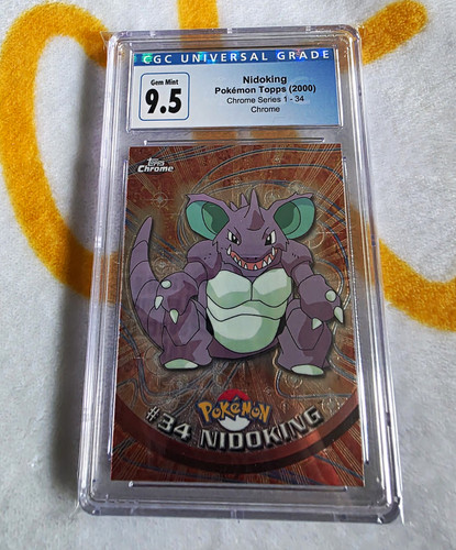 Topps 2000 Pokémon Topps Chrome Series 1 Nidoking #34 CGC 9.5 Old Label New 10