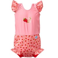 Splash About Baby Girls Happy Costume One Piece Swimsuit, Strawberry Field, 6-12
