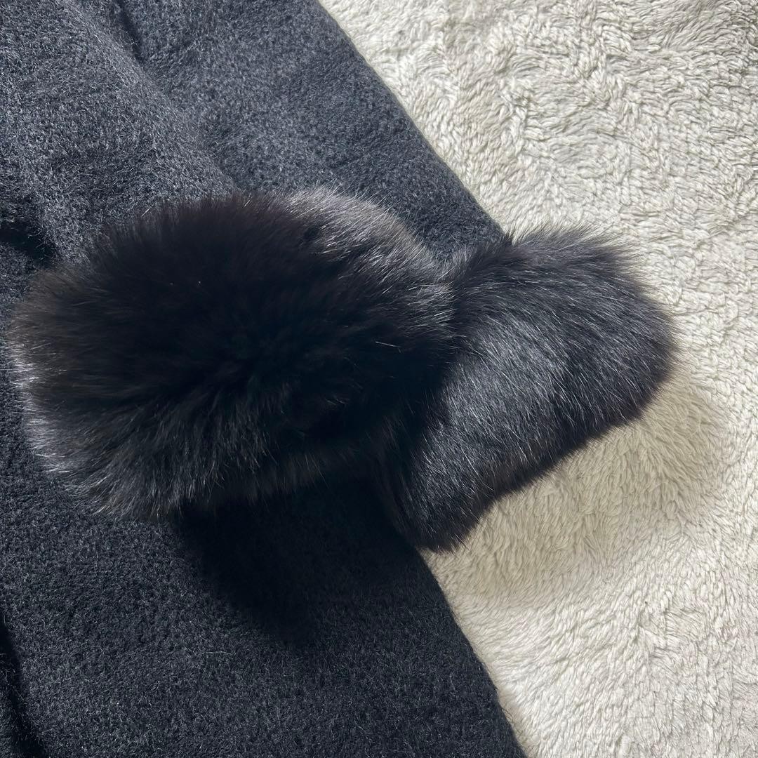 Yves Saint Laurent, fur coat, fox fur, mohair blend, black, size M, Good product thumbnail 4