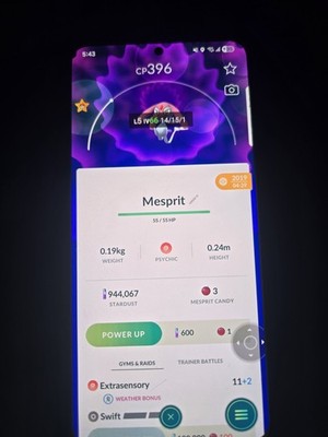 Mesprit 2019 Pokemon GUARANTEED LUCKY Go Pokémon Registred Only