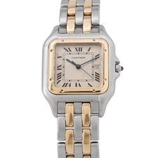 CARTIER PANTHERELM 2 row 39.8mm 29.4mm Steel 18K Yellow Gold Ivory Dial 83083442