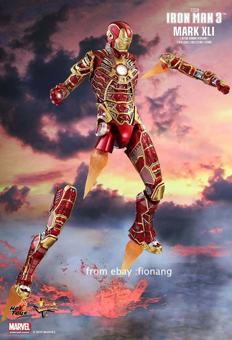 HotToys HT 1/6 Iron Man MK41 Vintage Red Armor Red Bone MMS412 | eBay