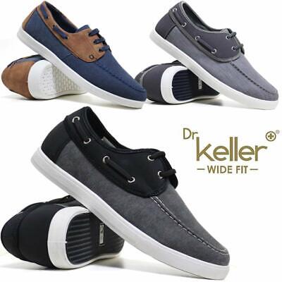 Mens Boys Lace up Casual Navy White Canvas Boat Deck Summer Shoes Size