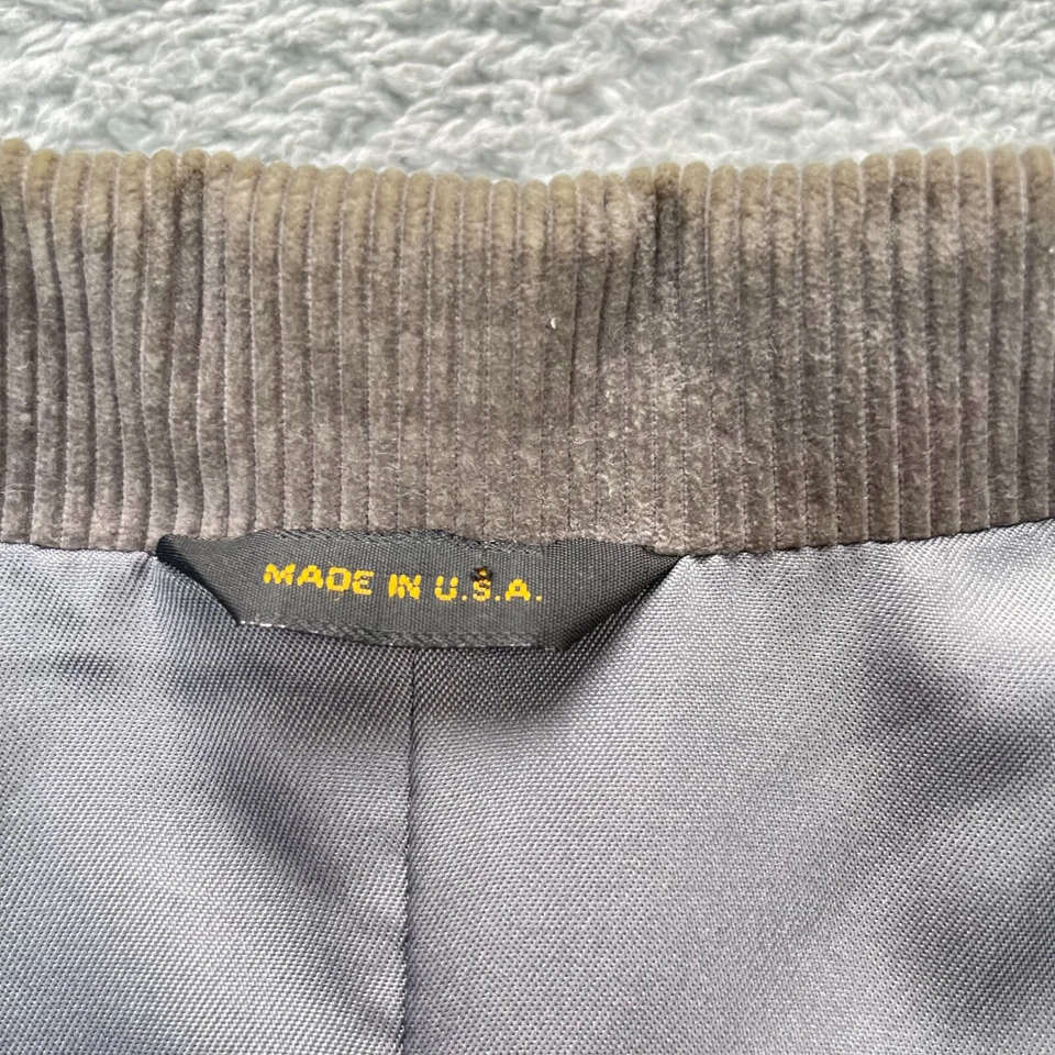 Chaqueta de Colección Pioneer Wear Para Hombres 44L Gris Blazer Abrigo Pana Codo Parches Occidental Foto 4 de 4