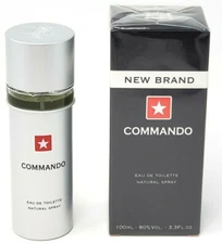 Commando Cologne by New Brand, 3.3 oz / 100ml EDT Spray for Men New In Box